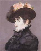 Edouard Manet Portrait de Jeanne Martin au Chapeau orne dune Rose painting